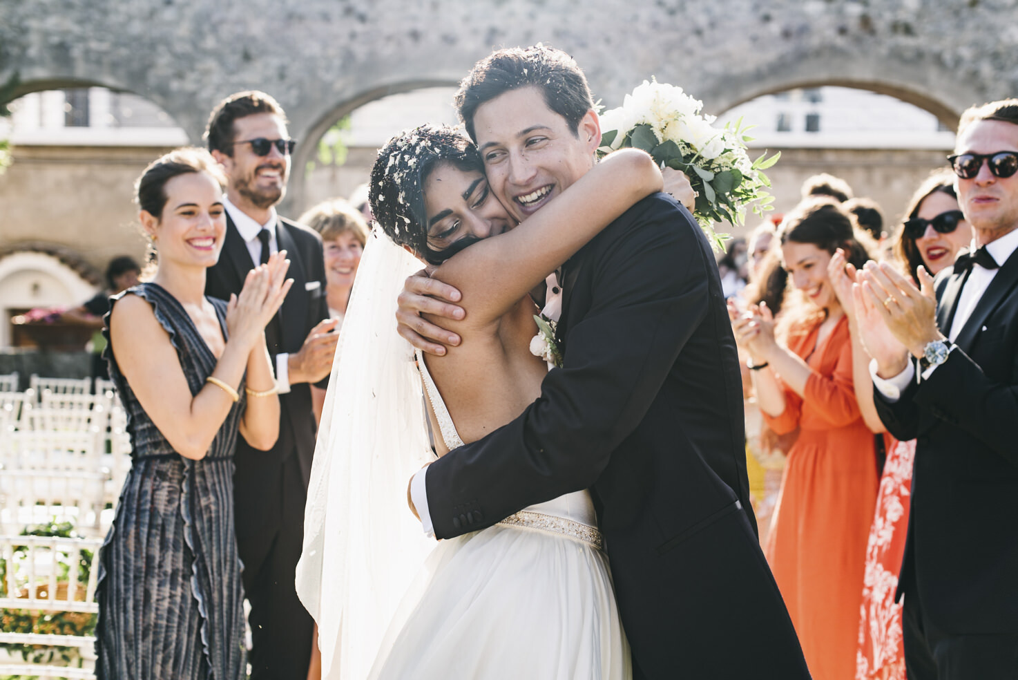 Newlyweds at Ravello civil wedding