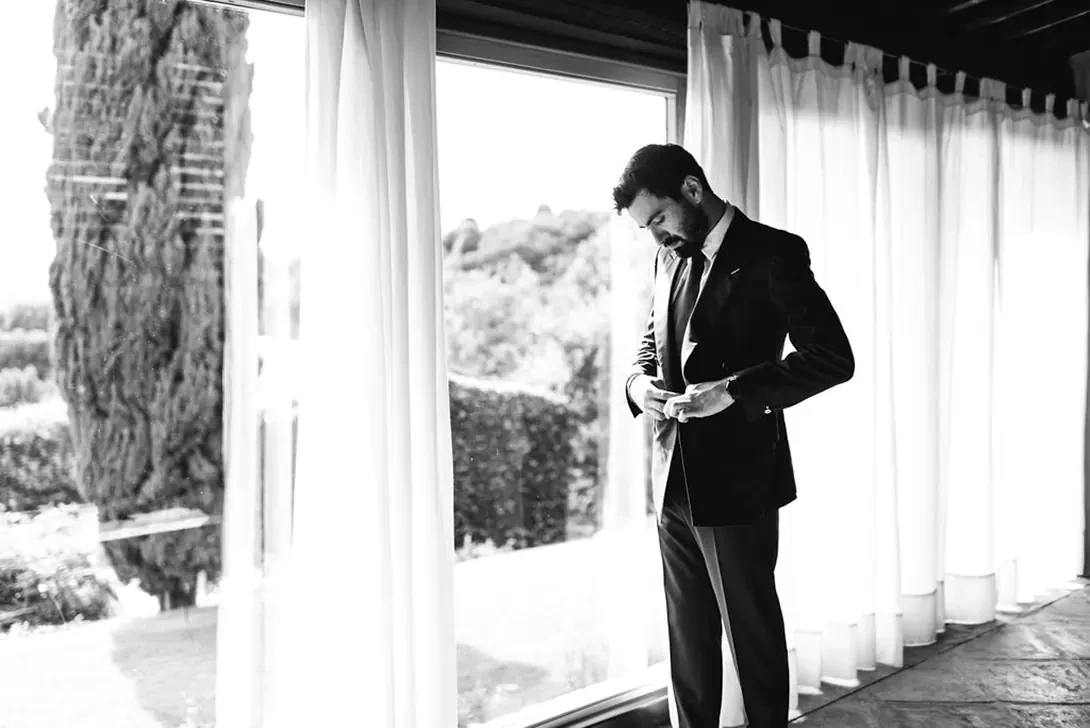 Groom getting ready for the wedding