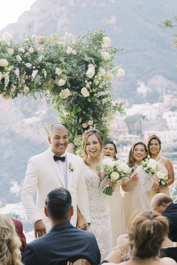 Wedding ceremony on a terrace with sea view
