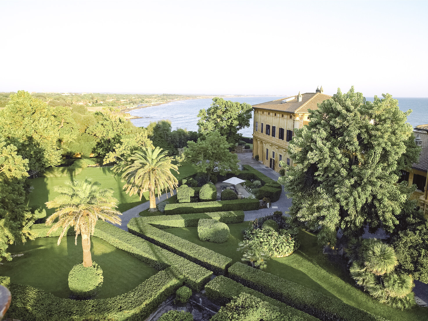 Aerial view of La Posta Vecchia and the park