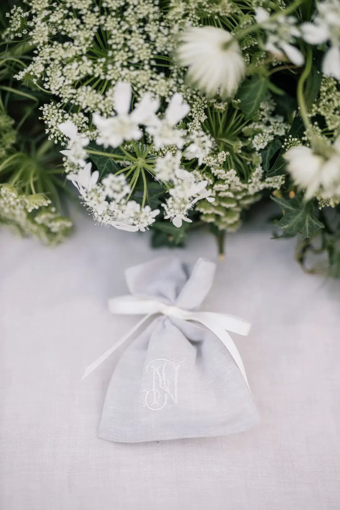 Embroidered wedding favors