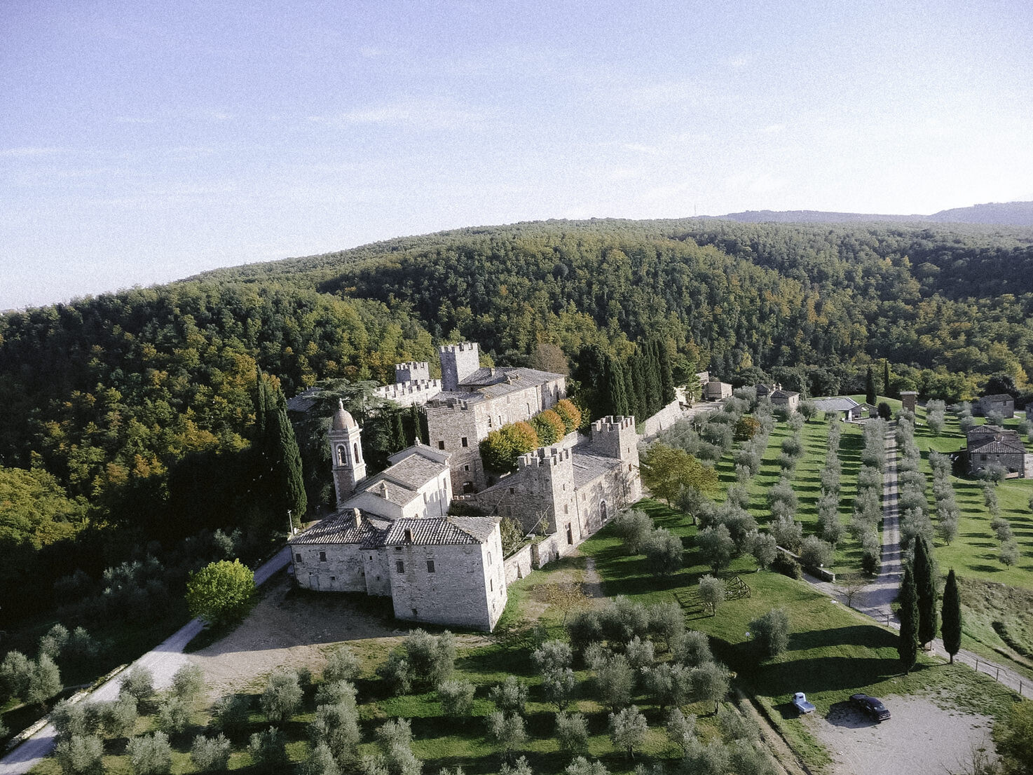 Aerial view of Castello di Modanella