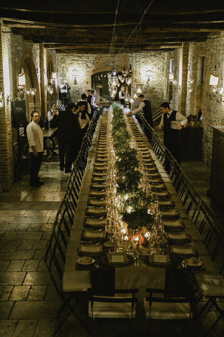 Rustic tables for welcome dinner