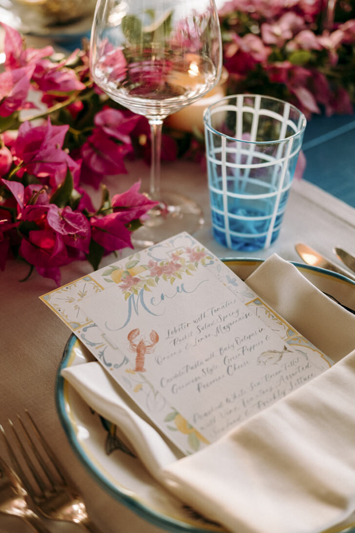 Watercolor menu