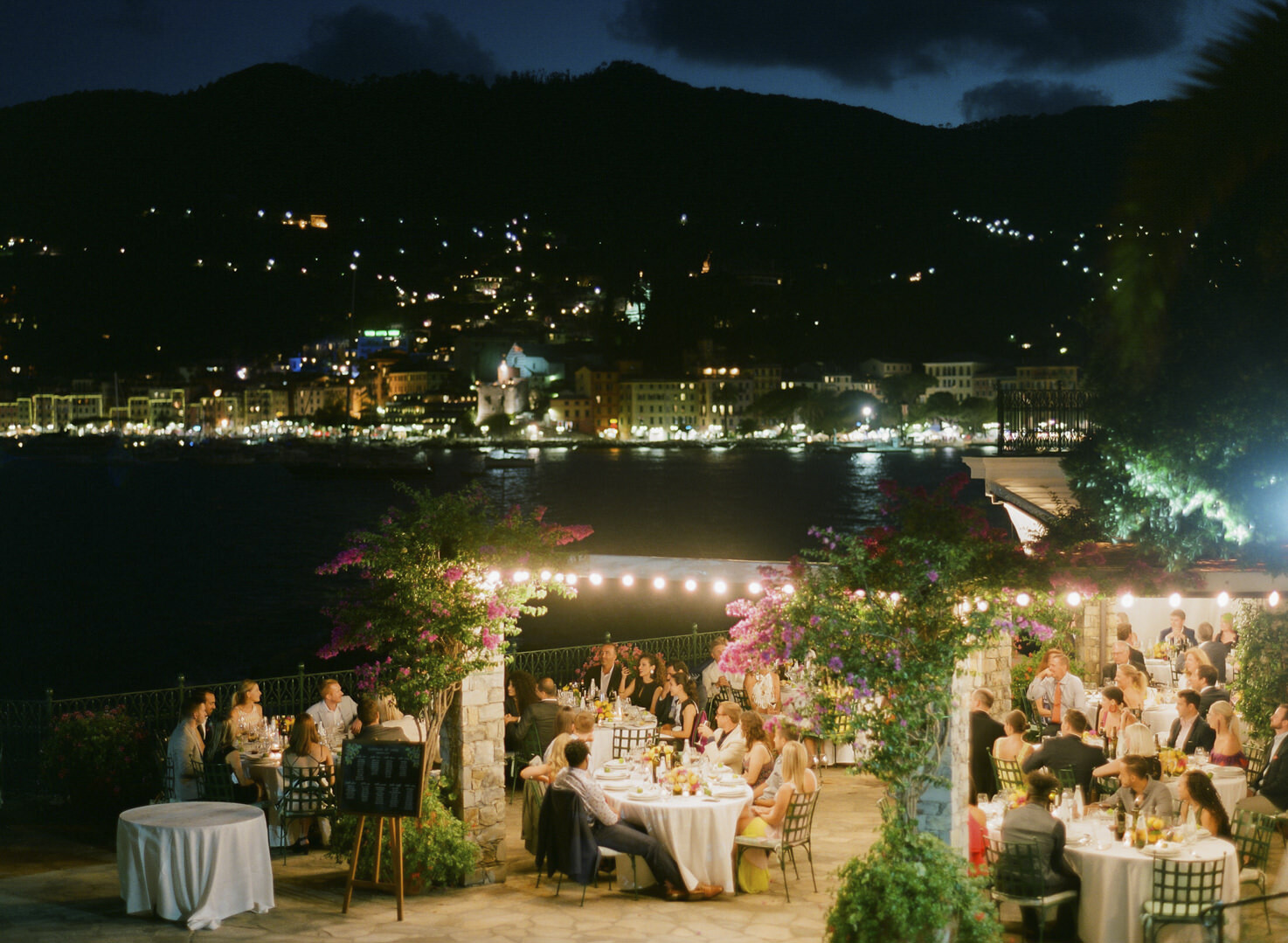 Terrace of Imperial Hotel at night
