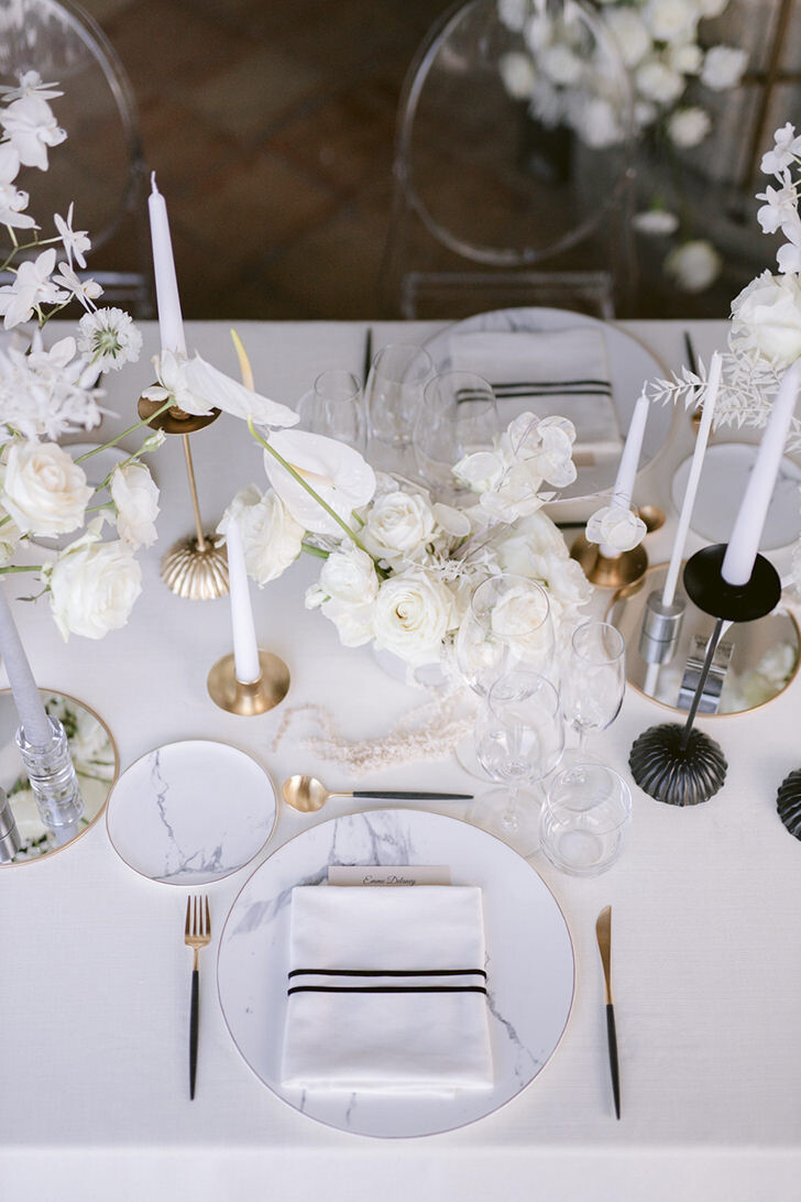Table setting for wedding in Ravello
