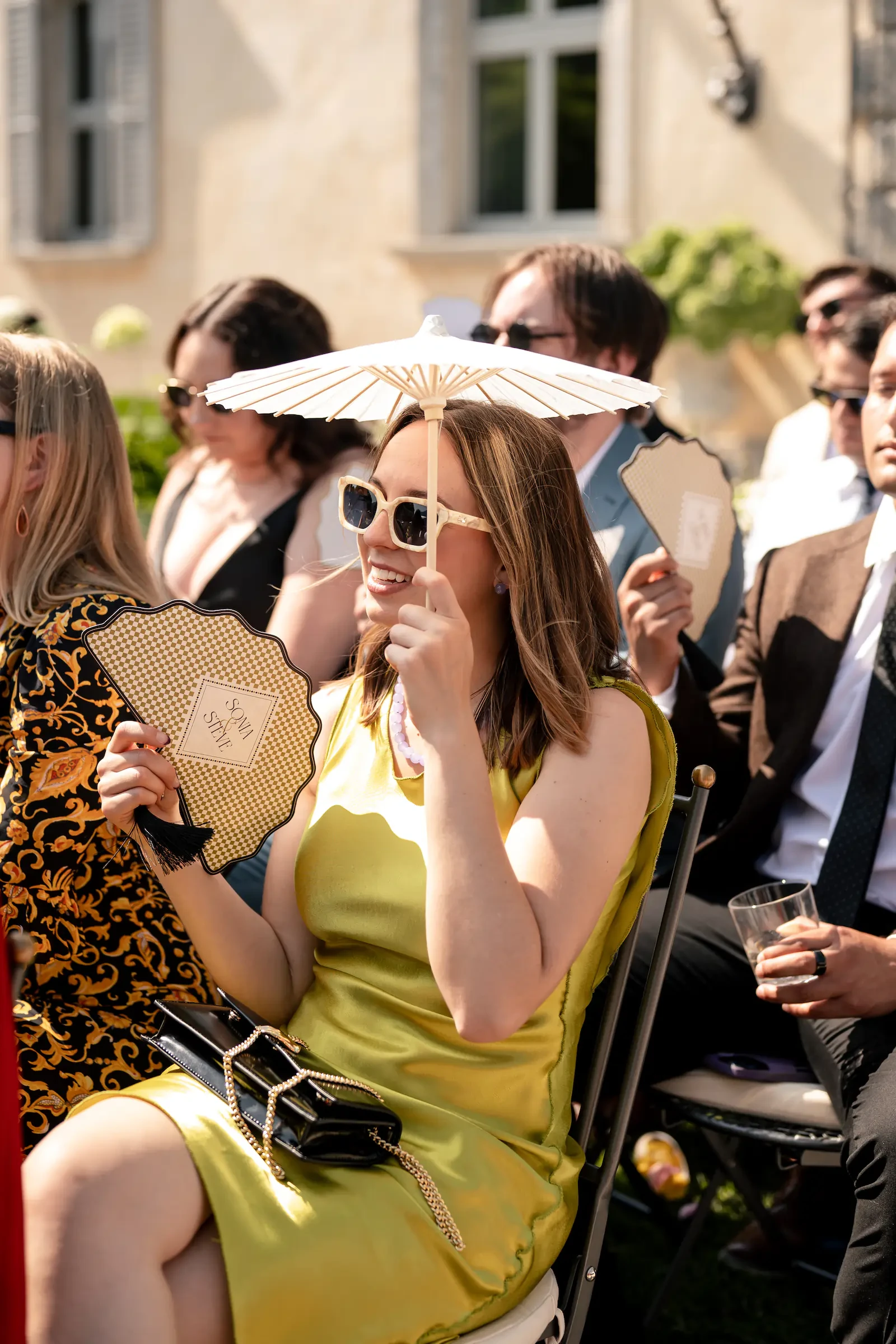 Villa Balbiano Lake Como Wedding Guest Parasol And Fan