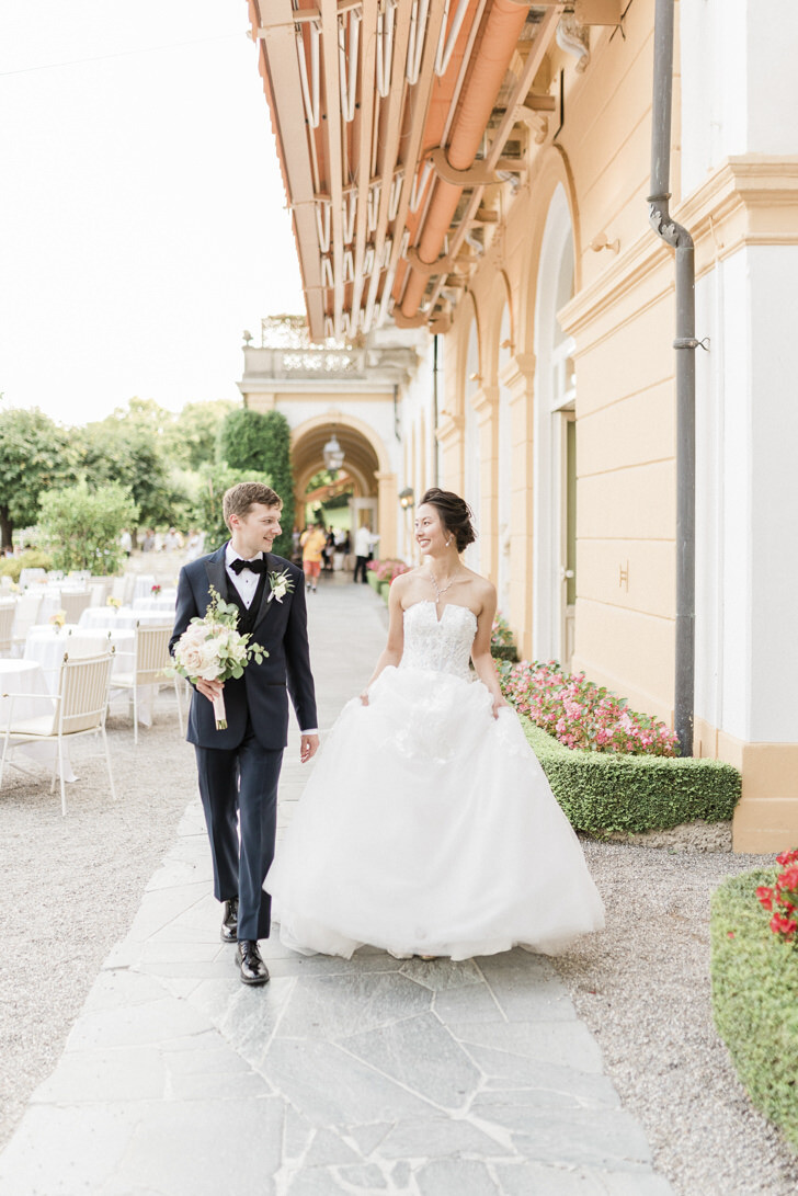 Bridal couple at Villa D'Este