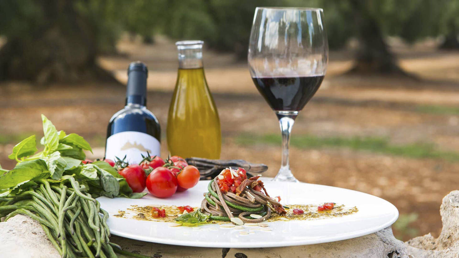 Vegetarian cuisine at Masseria Le Carrube