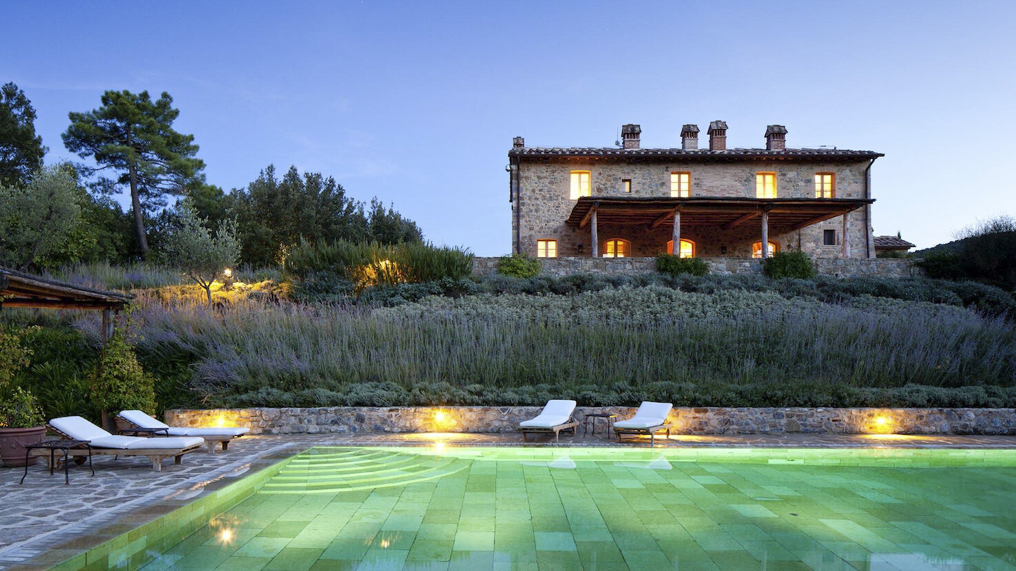 Night view of the pool
