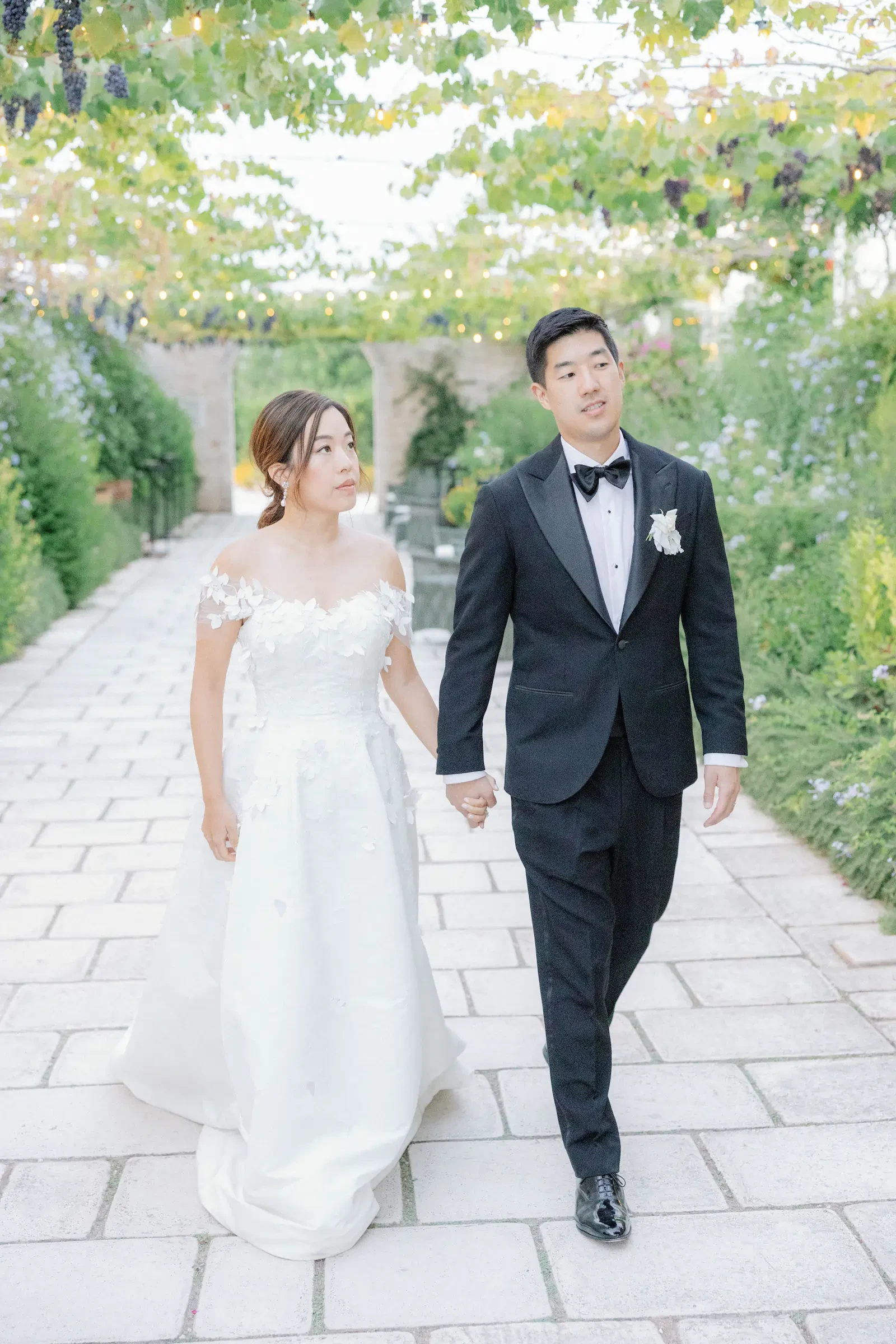 Puglia Masseria Wedding Couple Portrait Under Pergola