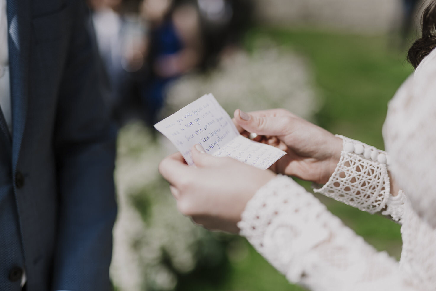Vows reading at Italian wedding