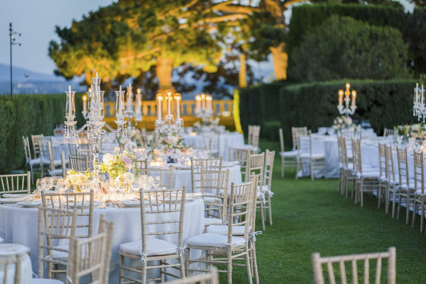 Wedding banquet in the gardens of Villa Gamberaia