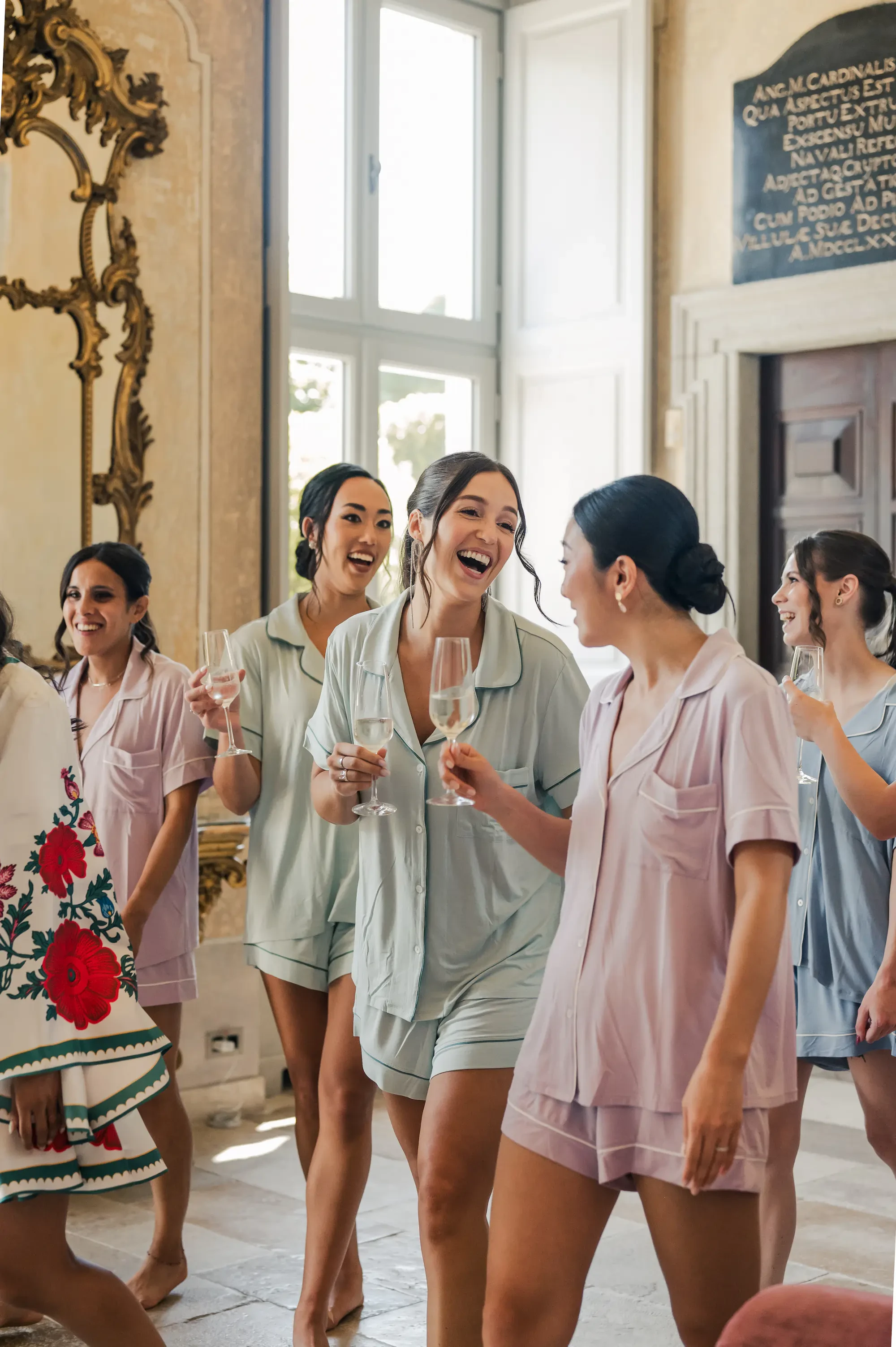 Villa Balbiano Lake Como Bride Bridesmaids Getting Ready