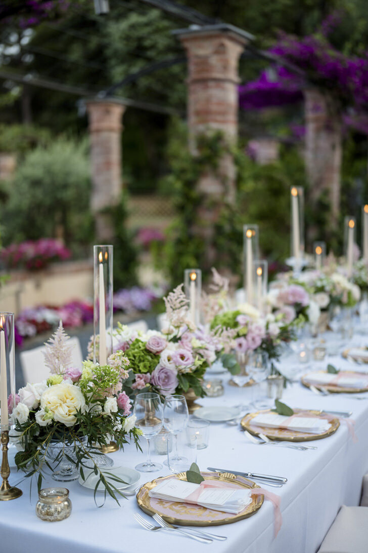 Table setting for wedding banquet