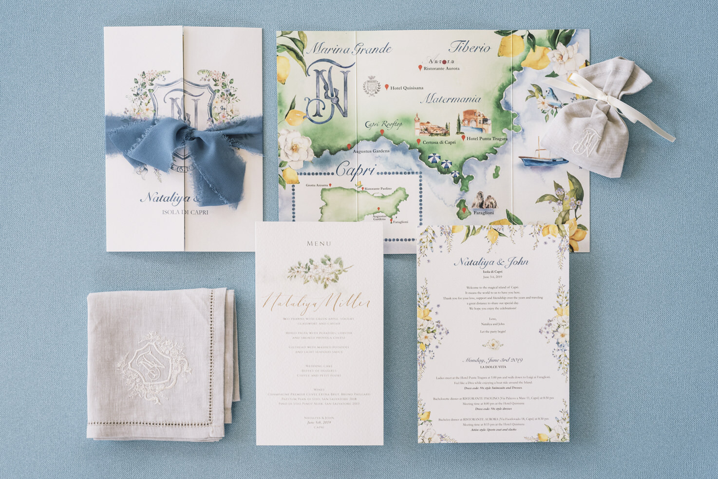 Wedding stationery for Italian wedding
