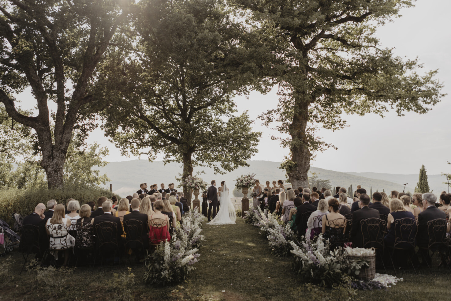 Wedding ceremony in the castle gardens