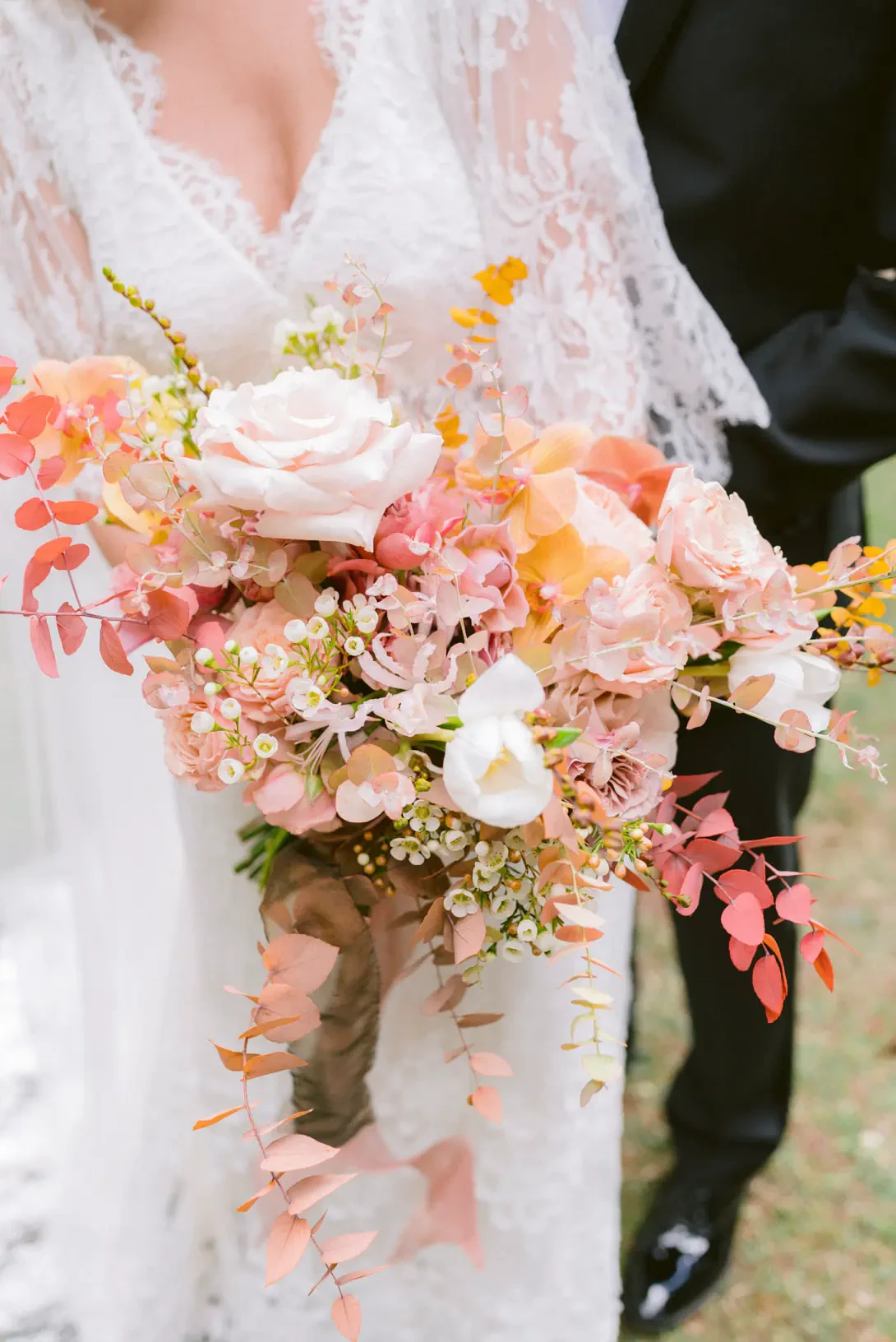 Detail of the bridal bouquet