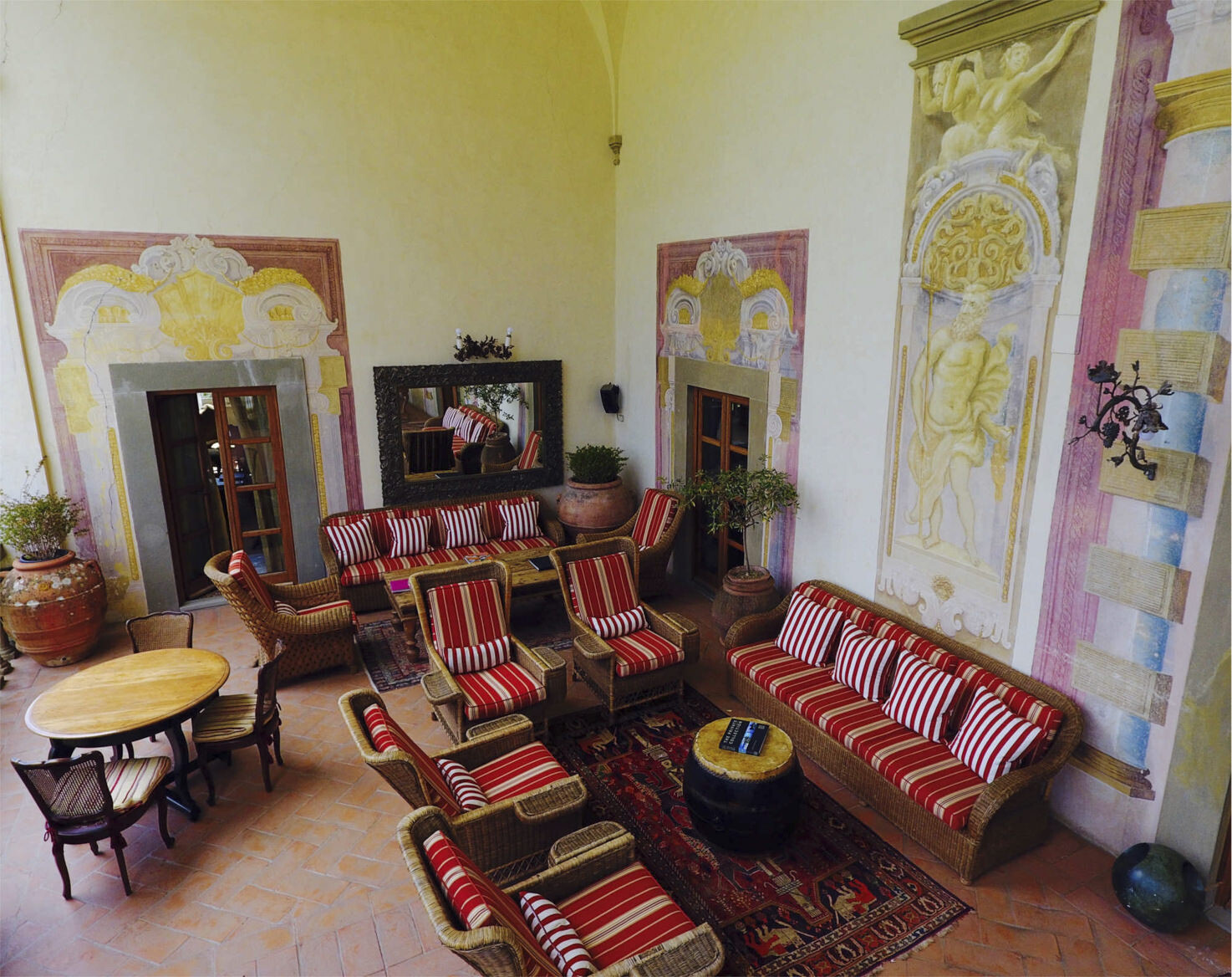 Loggia with Renaissance frescoes