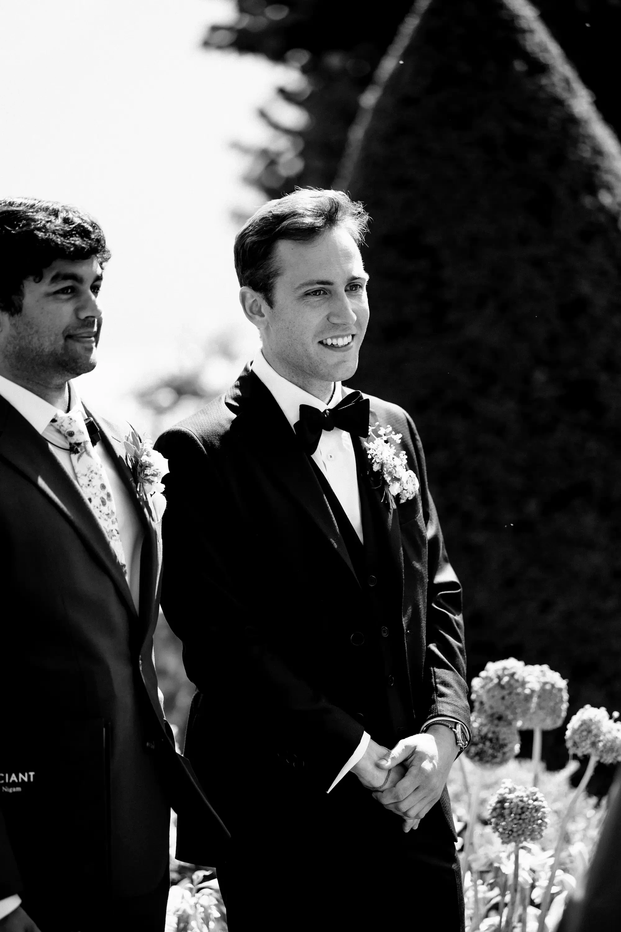 Black And White Groom Waiting At The Altar