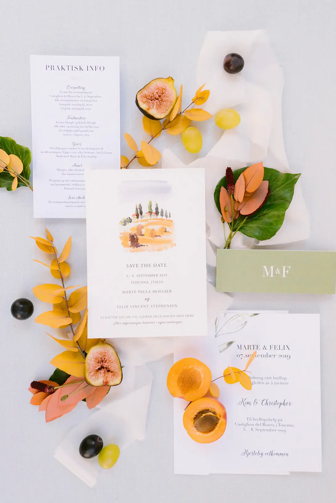 Watercolor wedding stationery