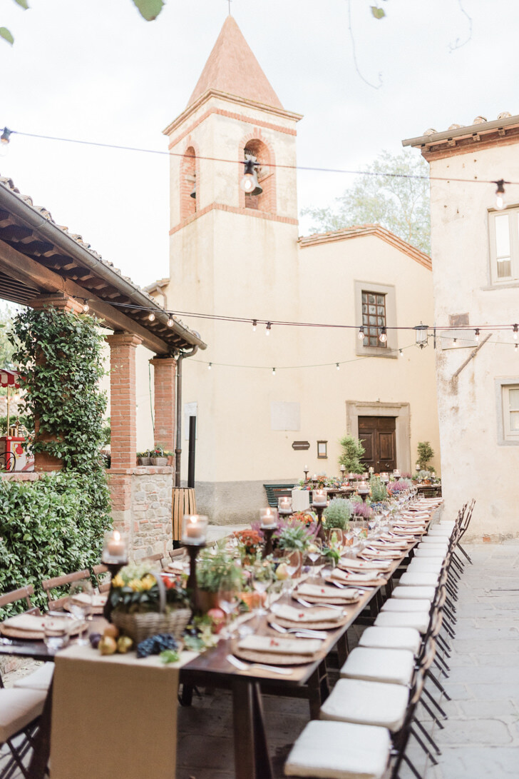 Rehearsal dinner in a Tuscan village