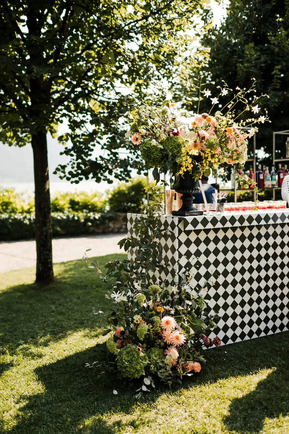 Villa Balbiano Lake Como Outdoor Wedding Cocktail Bar
