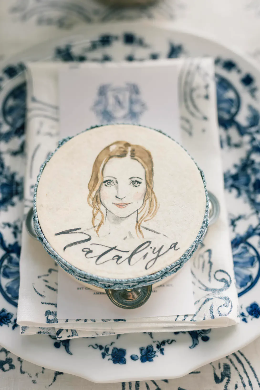 Painted tambourine used as a placeholder