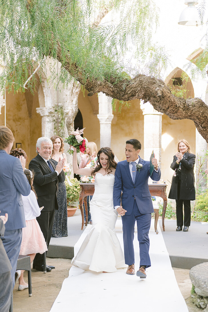 End of civil ceremony in Sorrento