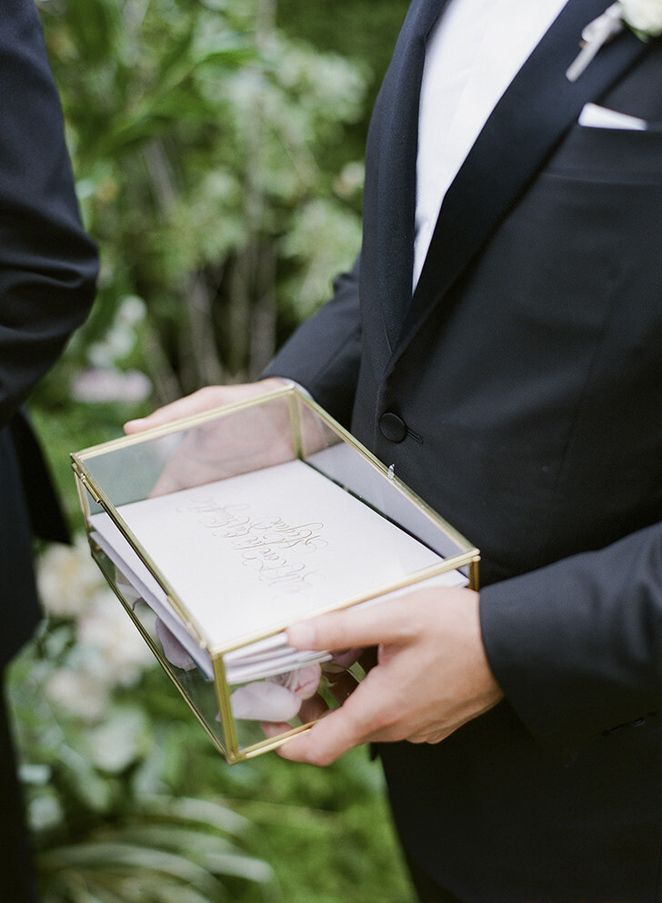 Groom with wedding vows