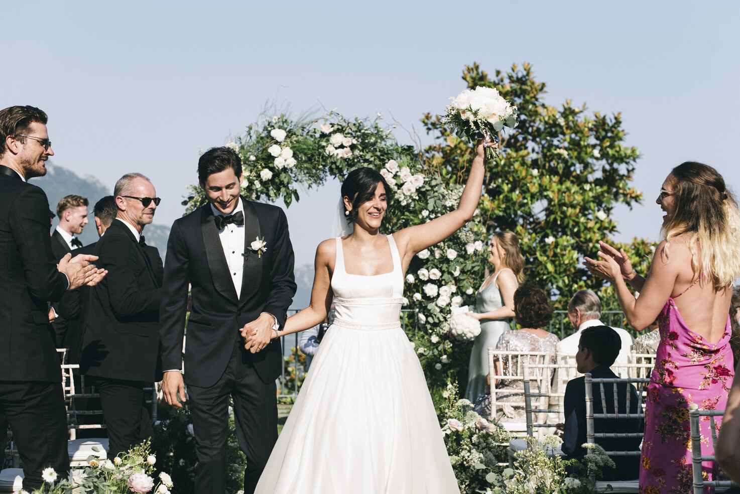 End of ceremony in the gardens of Villa Rufolo