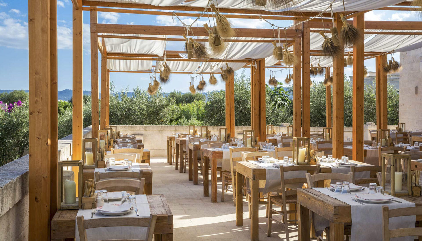 Outdoor restaurant at Borgo Egnazia