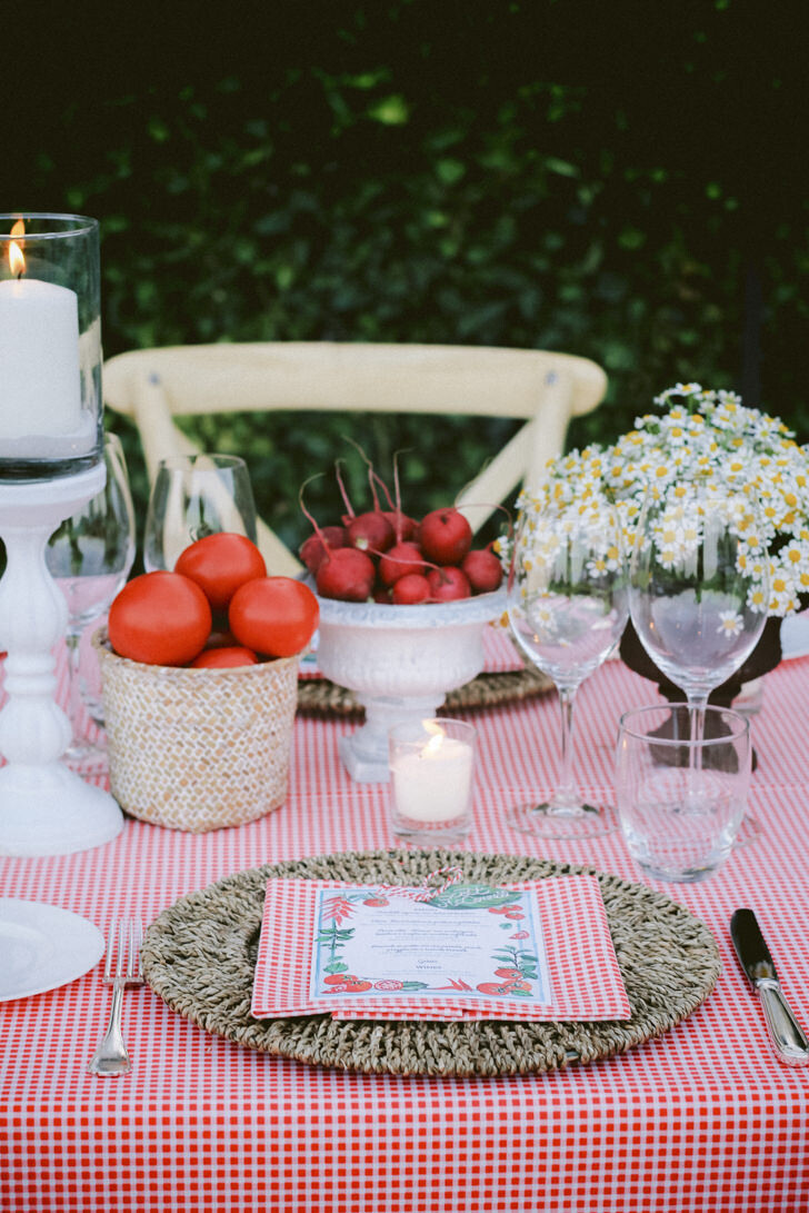 Table setting for Italian welcome dinner