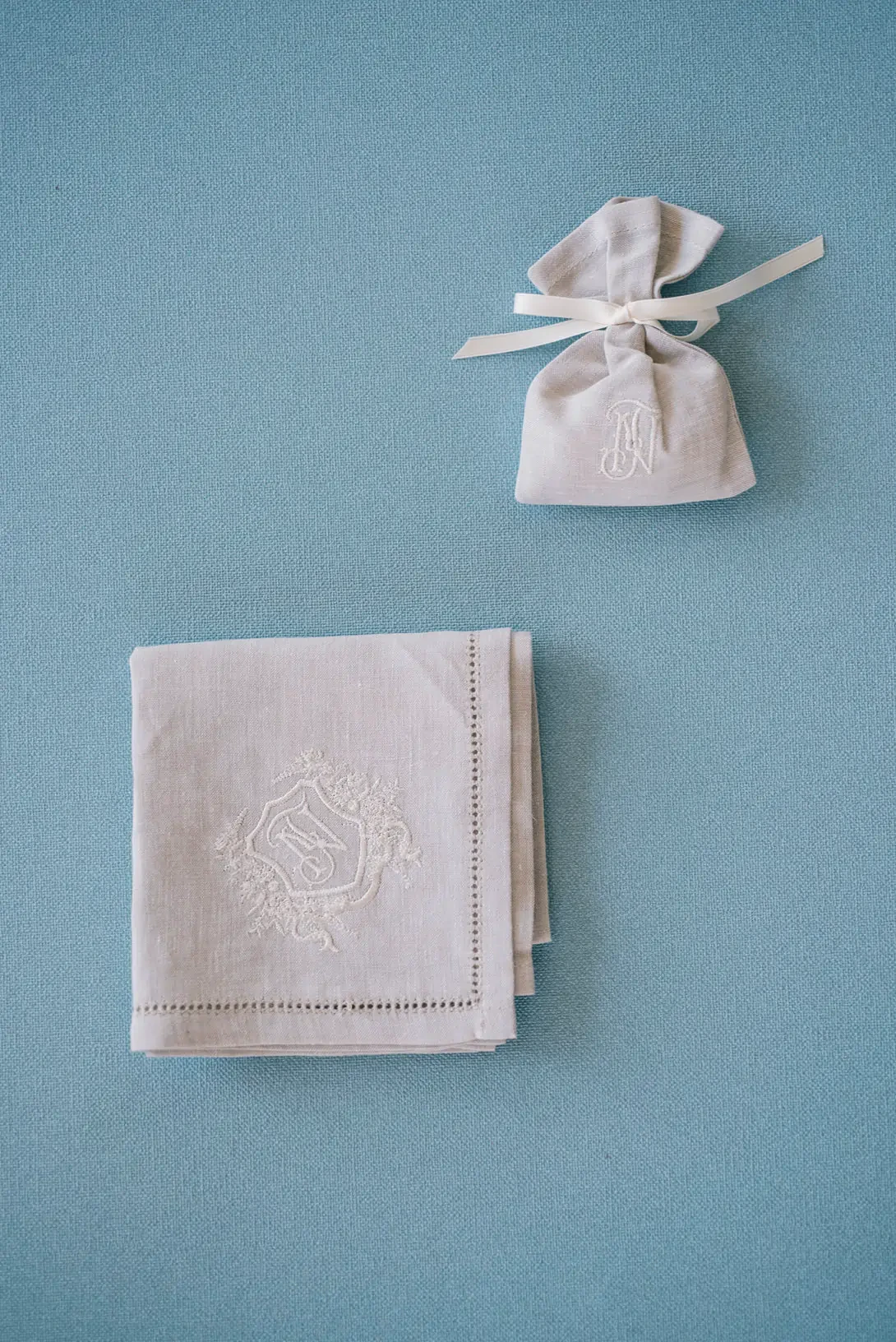 Embroidered wedding favors