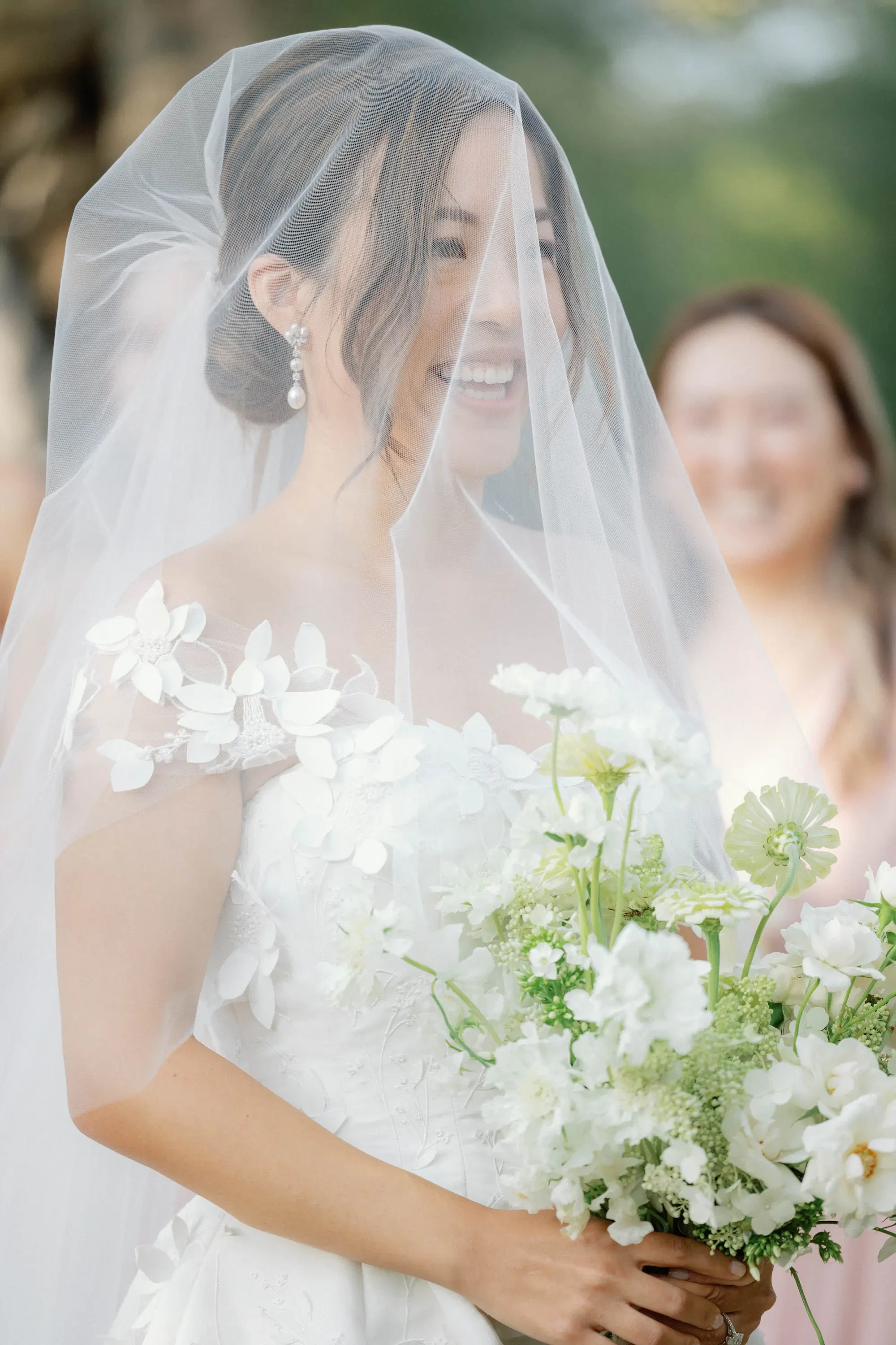 Puglia Wedding Bride Portrait Under Sheer Veil