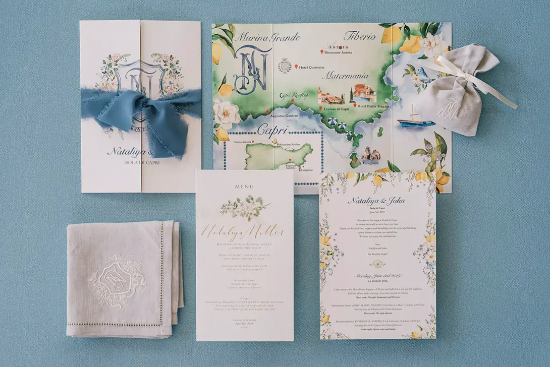 Map for wedding in Capri