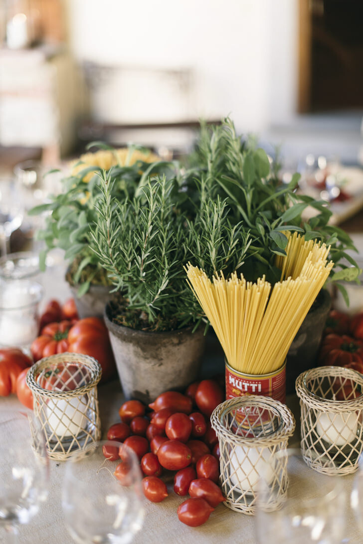 Decorations for Italian dinner