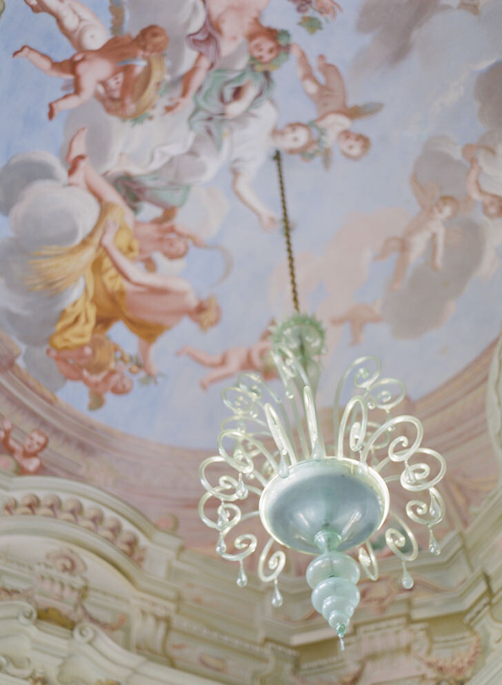 Glass chandelier