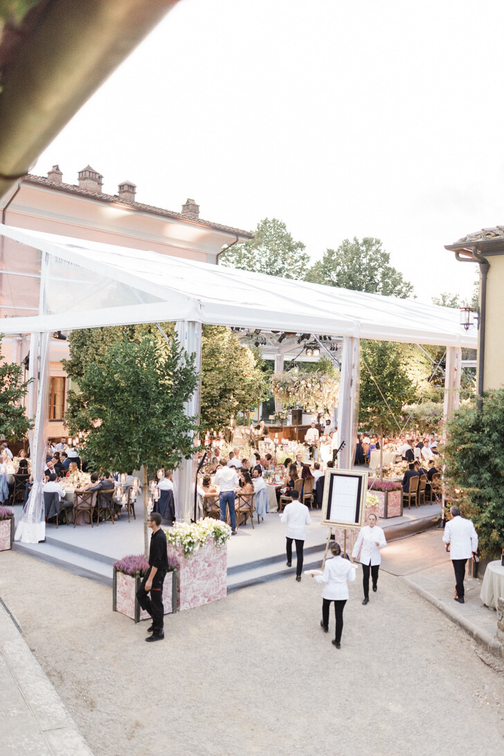 Marquee for wedding reception at Il Borro