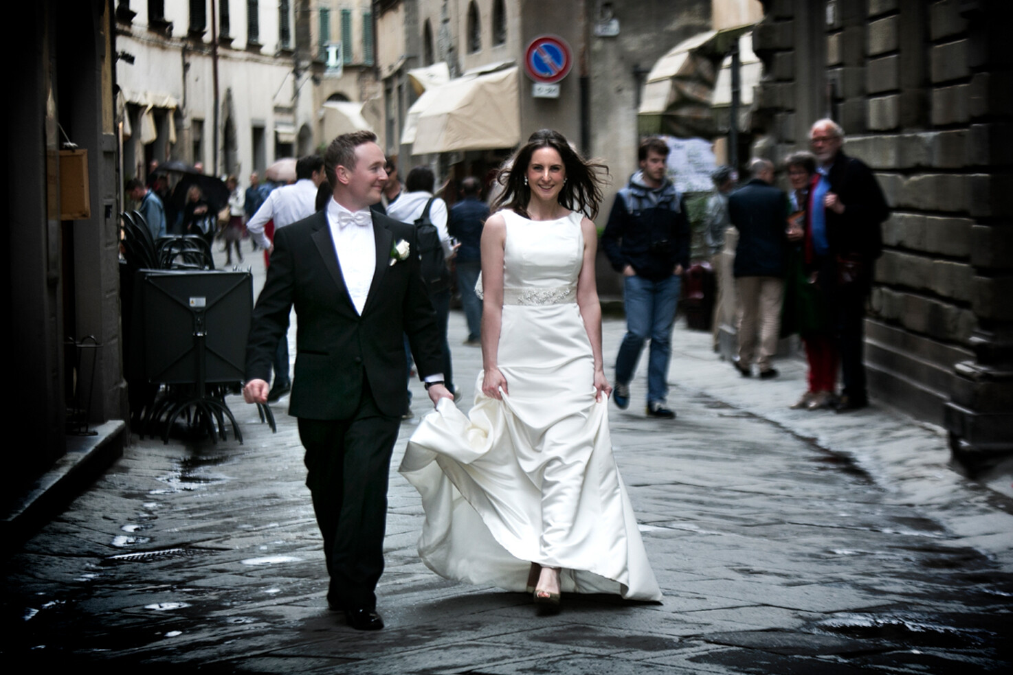 Bridal couple in Cortona