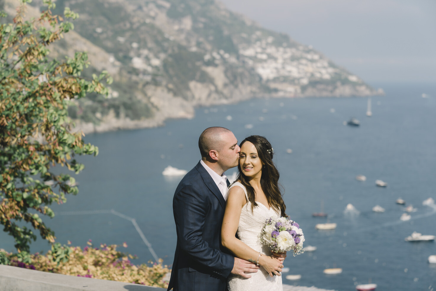 Newlyweds in Positano