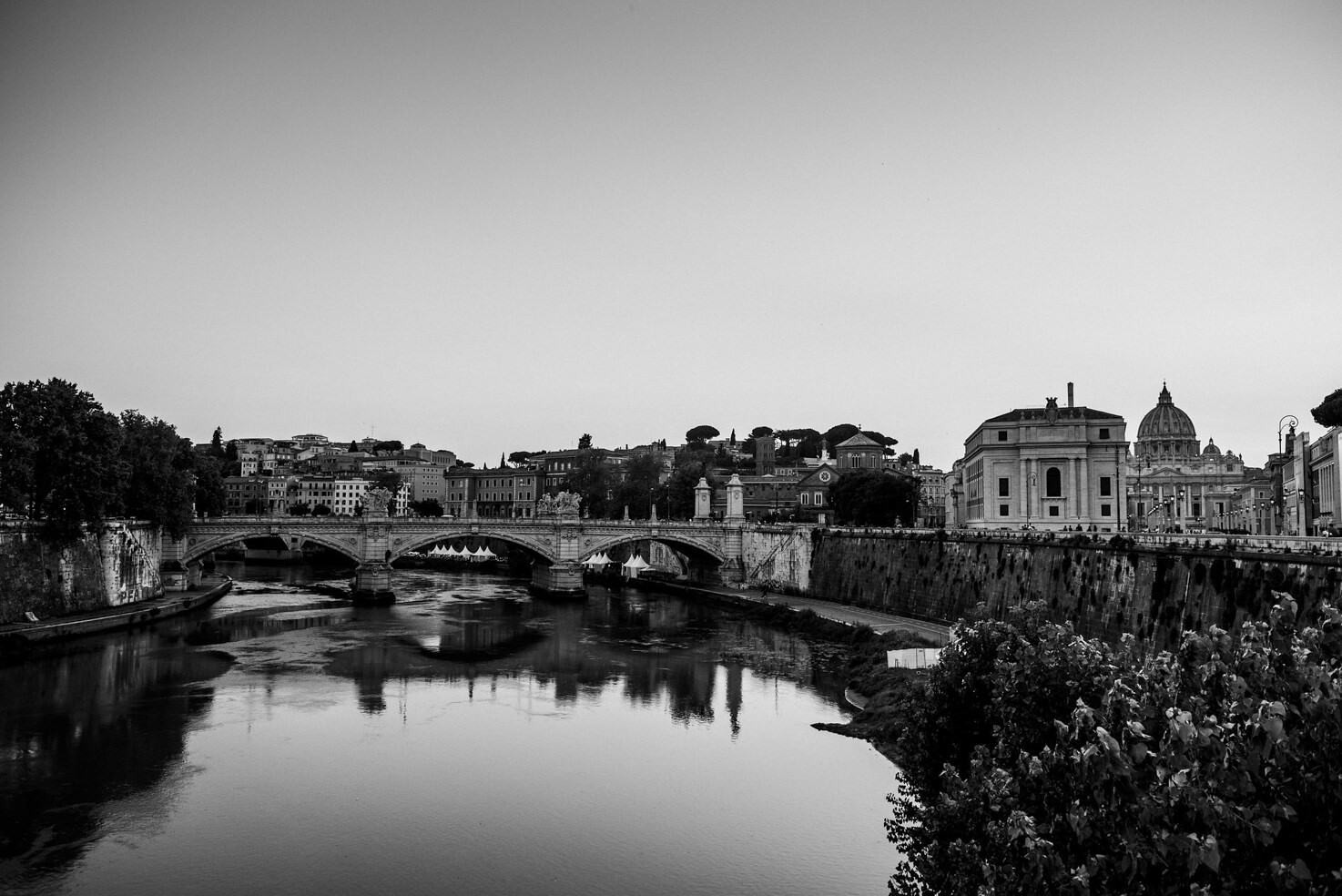 Ponte Sant'Angelo on the Tiber river in Rome