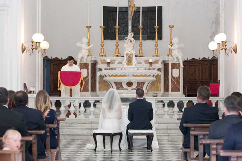 Catholic ceremony in Portofino on the Riviera