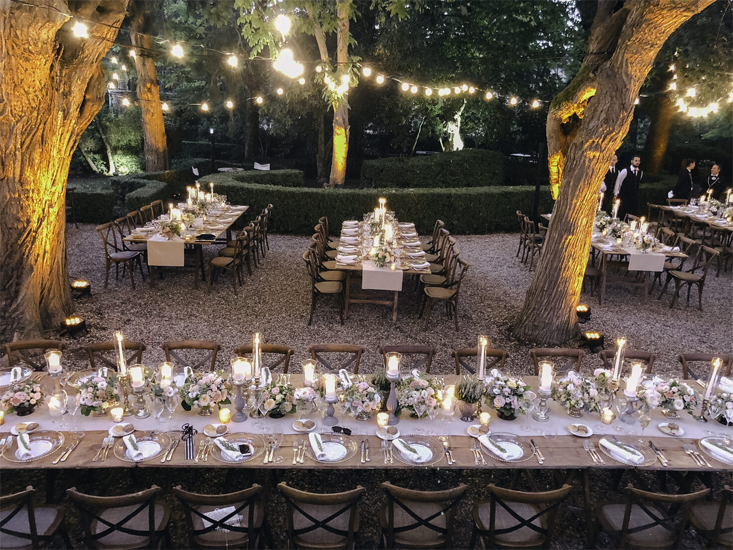 Tables for outdoor wedding reception