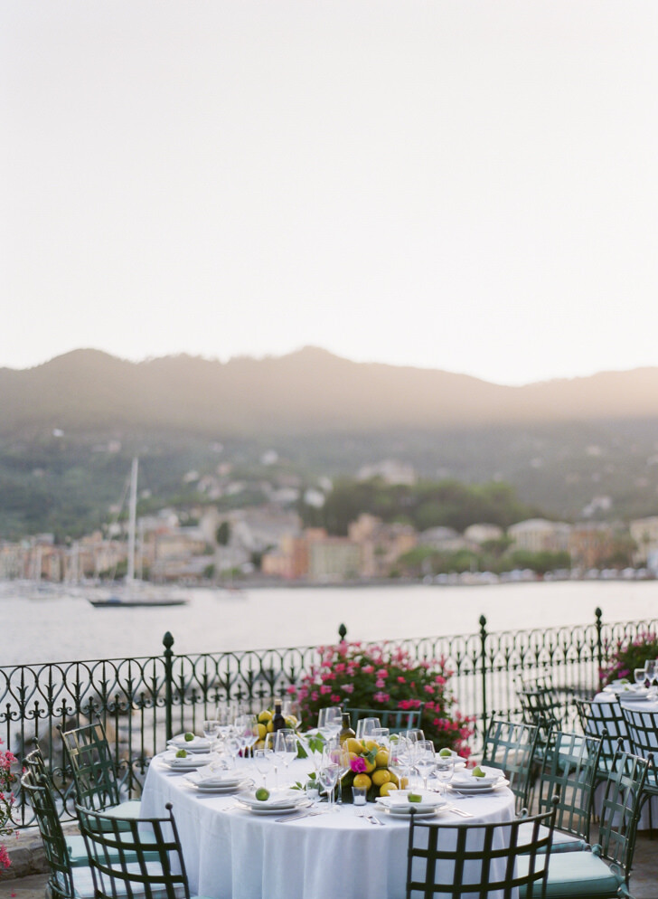 Wedding banquet with sea view