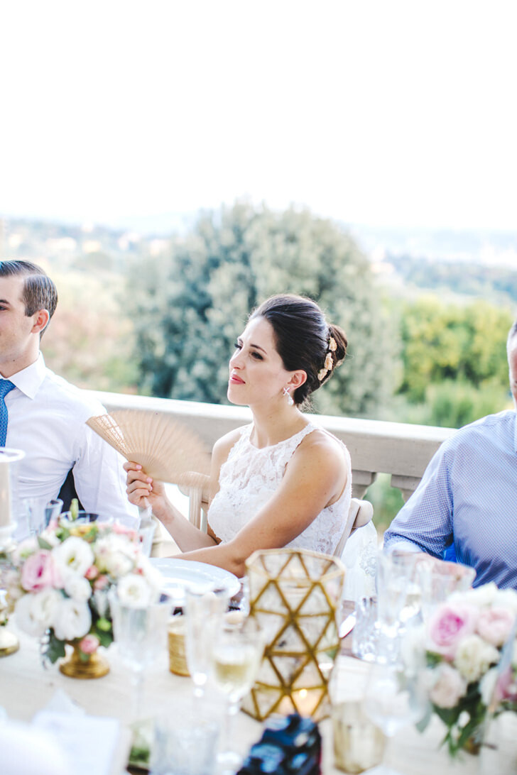 Bridal couple at the wedding dinner
