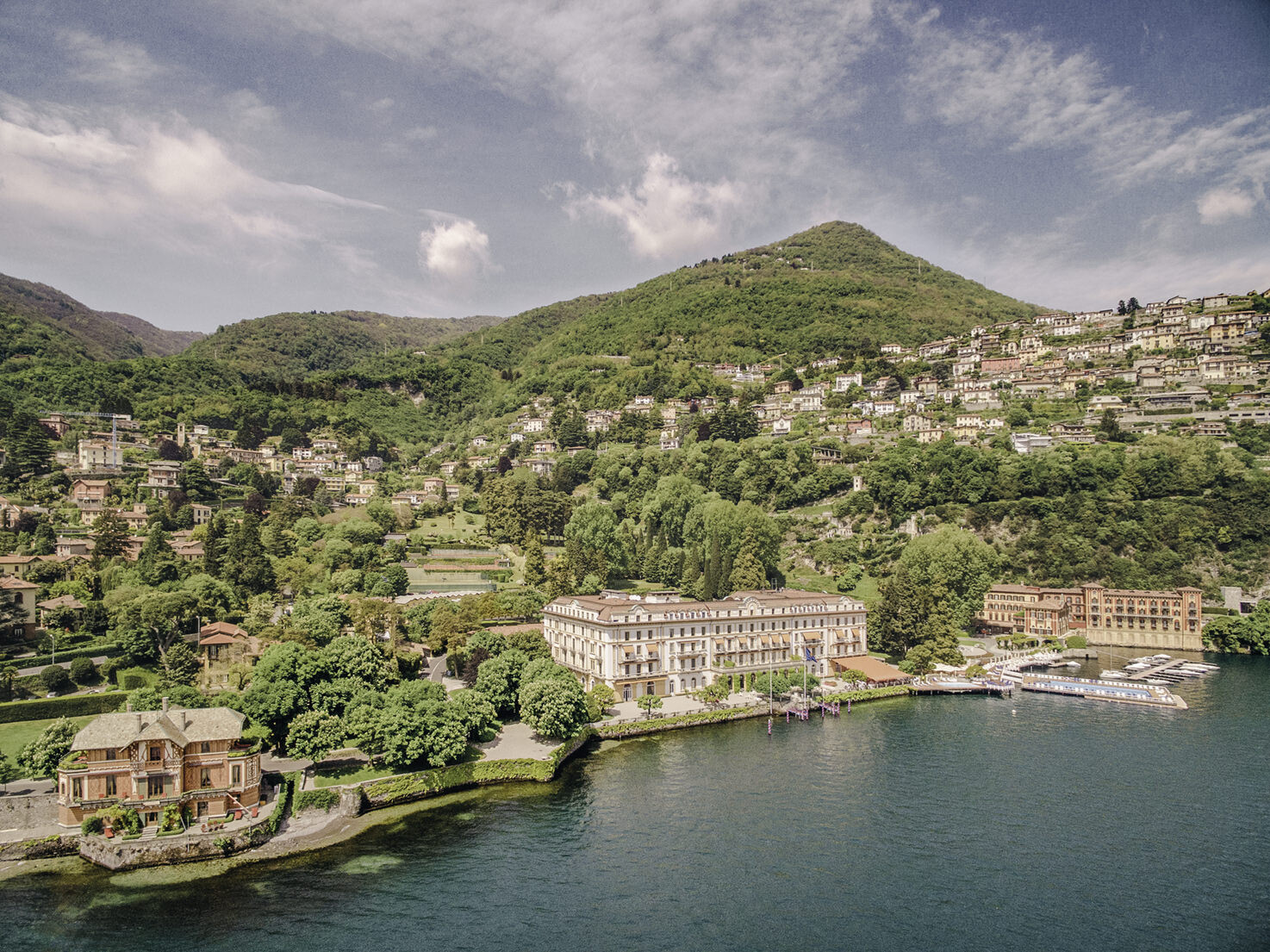 Aerial view of Villa D'Este, Lake Como