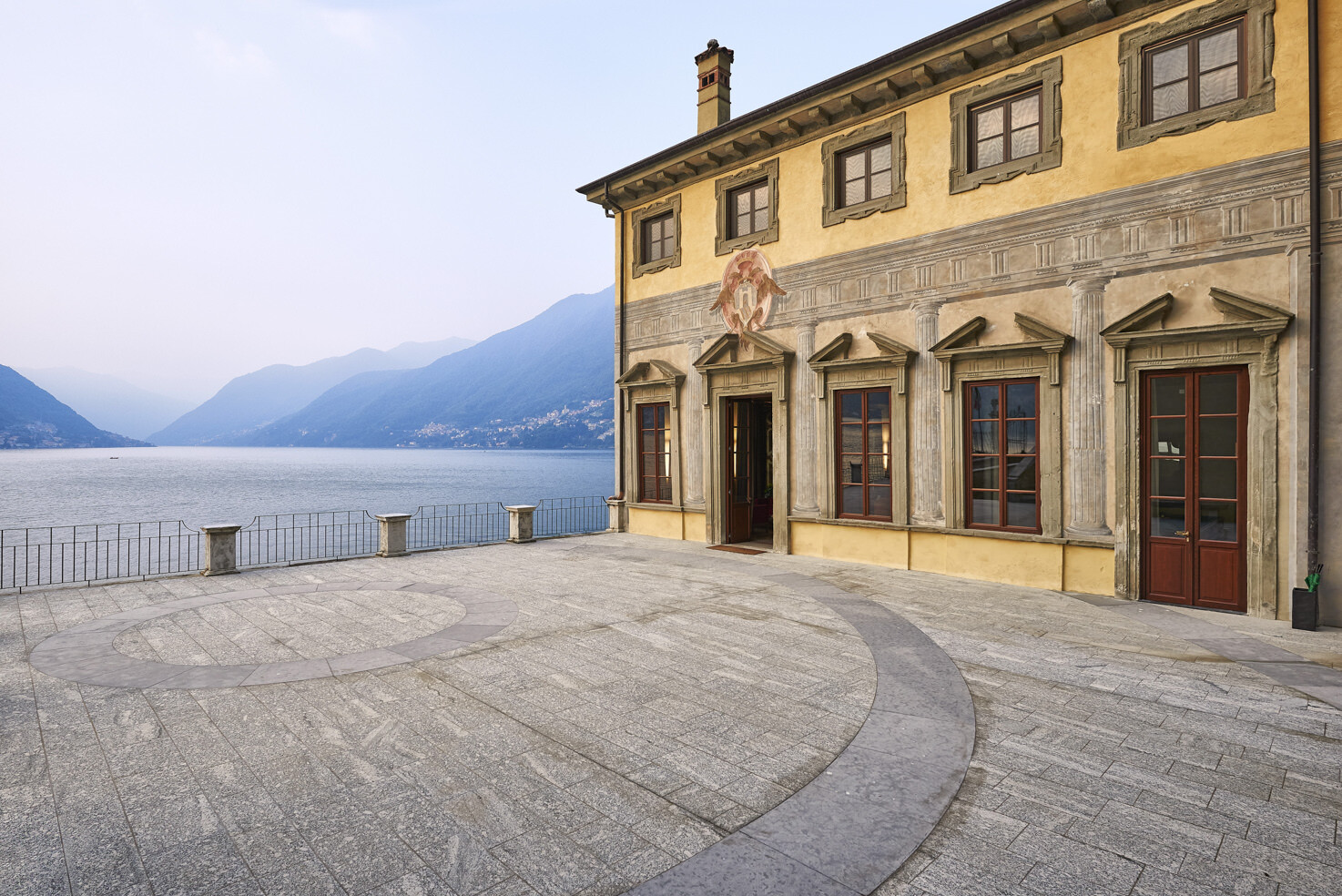 Façade of Villa Pliniana on Lake Como