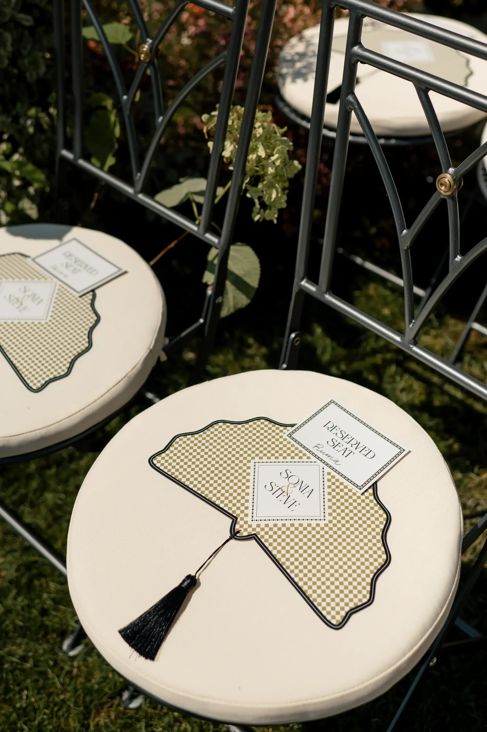 Wedding Ceremony Chair Reserved Seat Card And Fan